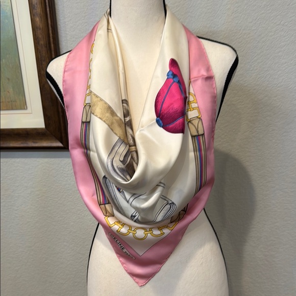 Authentic Celine Equestrian Silk Scarf - Picture 1 of 12